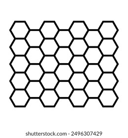 Hexagon pattern. Abstract geometric composition of hexagons. Honeycomb line icon. Vector illustration isolated on white background.
