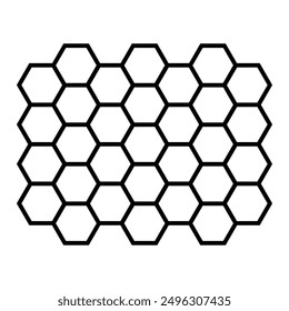 Hexagon pattern. Abstract geometric composition of hexagons. Honeycomb line icon. Vector illustration isolated on white background.