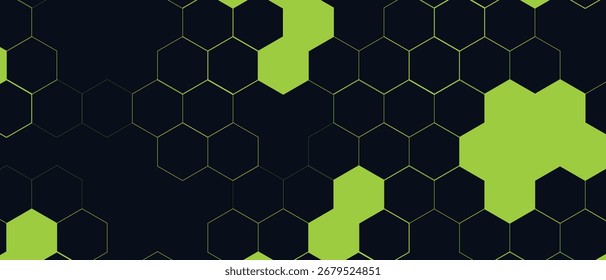 Hexagon pattern, abstract medical science. Honeycomb. Geometric Hexagon Network. Molecule chemistry business transformational development geometric vector background. Yellow Hexagon Background