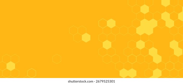 Hexagon pattern, abstract medical science. Honeycomb. Geometric Hexagon Network. Molecule chemistry business transformational development geometric vector background. Yellow Hexagon Background