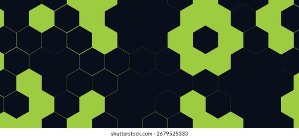 Padrão hexágono, ciência médica abstrata. Colmeia. Rede de hexágonos geométricos. Química de moléculas negócio desenvolvimento transformacional geométrico vetor fundo. Plano de fundo hexágono amarelo