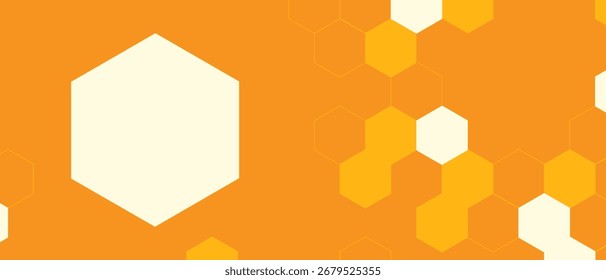 Hexagon-Muster, abstrakte medizinische Wissenschaft. Honigwabe. Geometrisches Hexagon-Netzwerk. Molekulare Chemie Business transformative Entwicklung geometrischen Vektorhintergrund. gelber Sechseck-Hintergrund