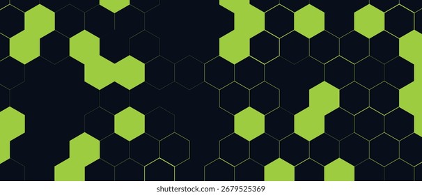 Hexagon-Muster, abstrakte medizinische Wissenschaft. Honigwabe. Geometrisches Hexagon-Netzwerk. Molekulare Chemie Business transformative Entwicklung geometrischen Vektorhintergrund. gelber Sechseck-Hintergrund