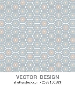 hexagon pattern asia design orient abstract elements floral flower traditional vector background beauty blossom botanical card decoration graphic