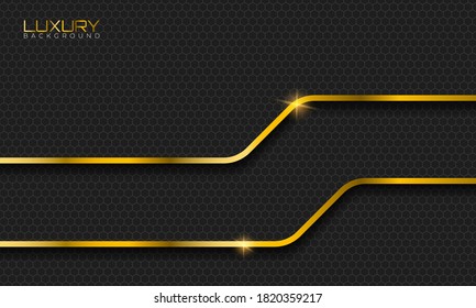 Hexagon pattern background with gold color stipe. Background vector design. Perfect for card, background, banner and cover.