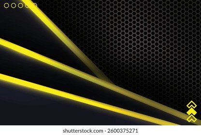 Hexagon pattern background with gold lines, vector, eps 10, editable.