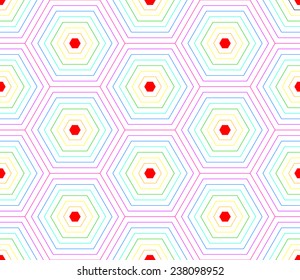 Hexagon pattern basic rainbow colors