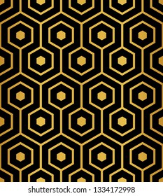 Hexagon pattern in black and gold