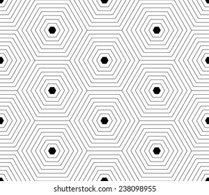 Hexagon pattern in black and white