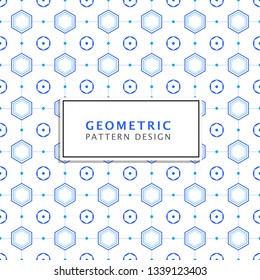 Hexagon Pattern. blue shape seamless background pattern in eps file.  Abstract shape line design in vector. Geometric cube background for business. Isometric pattern for game background or gift wraps