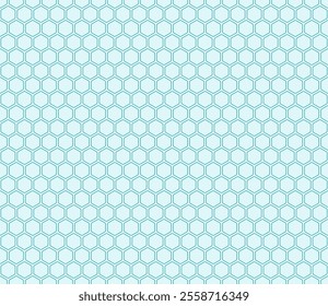 Hexagon Pattern. Cyan 
 
 color on matching background. Rounded hexagons mosaic pattern. Hexagon geometric shapes. Seamless design. Tileable vector illustration.