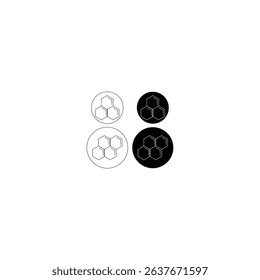 Hexagon Pattern Design Minimalist Black and White Icons