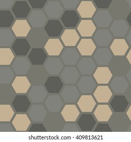 hexagon pattern. geometric background. camouflage for the dust. vector illustration. design for the background display, brochures, fabric, clothes, texture, textile pattern, army
