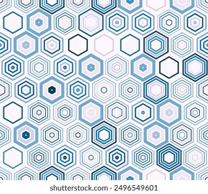 Hexagon Pattern. Geometric shapes of varied styles. Honeycomb cells. Tileable pattern. Seamless background. Classy vector illustration.