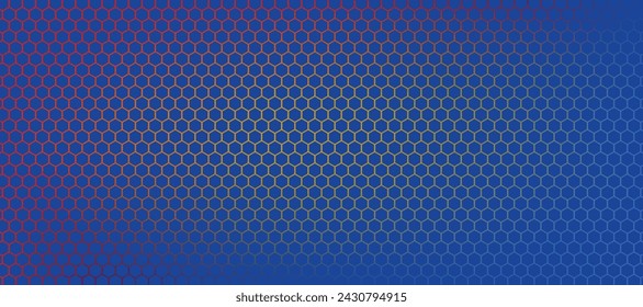 Banner de degradado de patrón hexagonal. Fondo de patrón sin costuras. Fondo de panal abstracto. Ilustración de vector