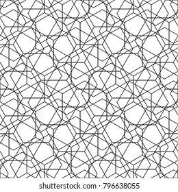 Hexagon in pattern, grid, intersection, layer, seamless vector background.