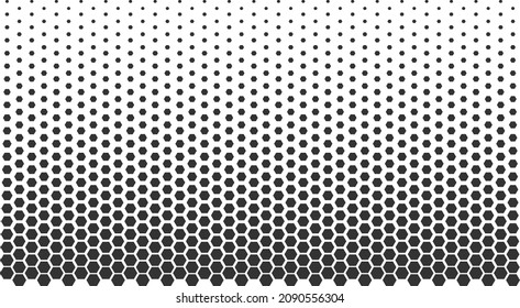 The hexagon pattern halftones on white background