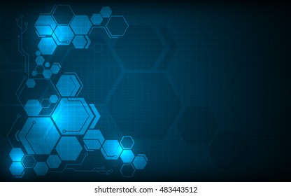 Hexagon Pattern Hi Tech Innovative Concept Design Background