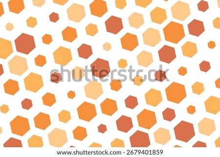 Hexagon pattern with honeycomb, cartoon bees. Vector illustration, geometric texture. Design template for invitation, card. Doodle style. Background with copy space.
