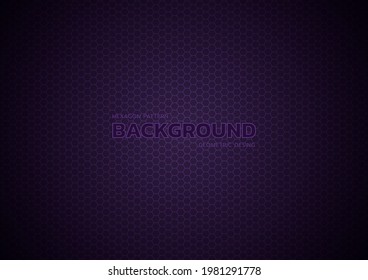 Hexagon pattern purple color background vignette design. vector illustration.