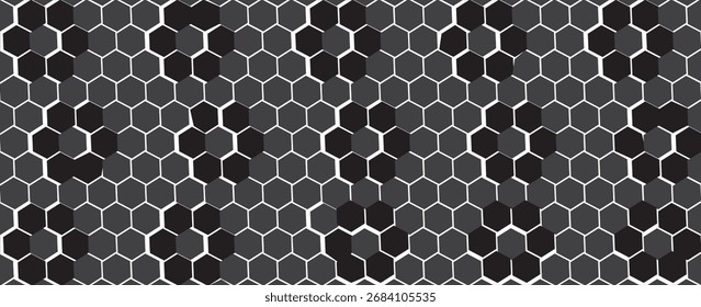 padrão hexágono. Plano de fundo perfeito. Fundo de favo de mel abstrato em cores cinzentas. ilustração vetorial