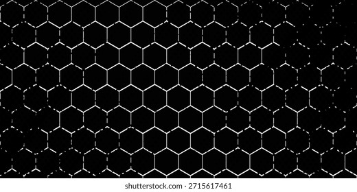 Patrón hexagonal. Fondo blanco y negro sin fisuras. Fondo de panal abstracto gris. Ilustración vectorial.