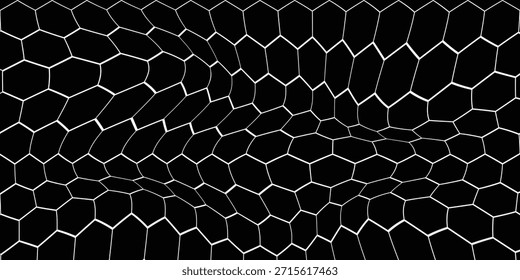 Patrón hexagonal. Fondo blanco y negro sin fisuras. Fondo de panal abstracto gris. Ilustración vectorial.