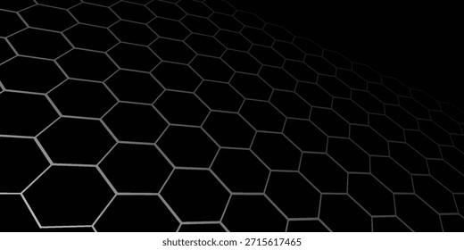 Hexagon pattern. Seamless black and white background. modern