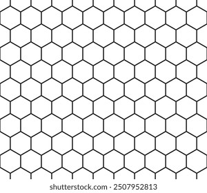 Hexagon Pattern. Simple hexagon pattern with bold cells. Hexagonal shapes. Seamless tileable vector illustration.