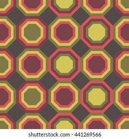 Hexagon pattern simple red and mustard and camo green