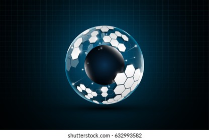 Hexagon Pattern Sphere Hi Tech Background