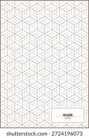 Patrón hexagonal con adorno de cubo simétrico en el interior