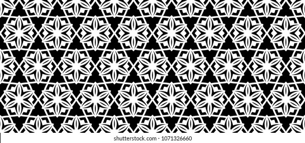 Hexagon pattern tattoo. Honeycomb vector design. Seamless floral ornament. Black and white concept. Perforation holes for bags or shoes.