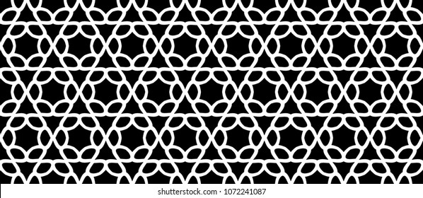 Hexagon pattern tattoo. Honeycomb vector design. Seamless floral ornament. Black and white concept. Perforation holes for bags or shoes.