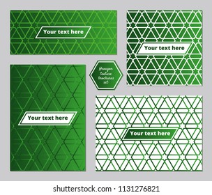 hexagon pattern texture A5 brochure vector template set high quality