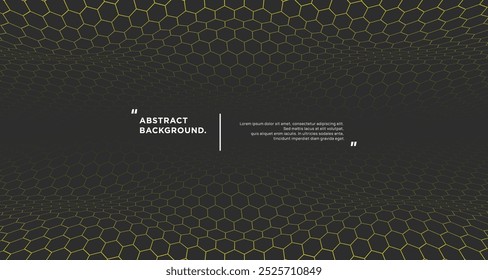 hexagon pattern. Texture bee comb grid. Flat vector illustration isolated on dark background.