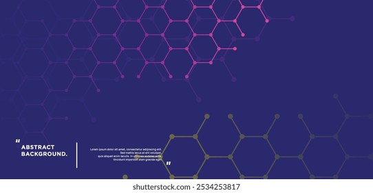 padrão hexágono. Grade de pente de abelha de textura. Ilustração de vetor plano isolada em fundo escuro.	