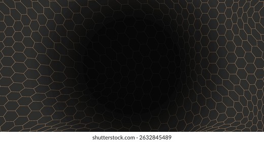 hexagon pattern. Texture bee comb grid. Flat vector illustration isolated on dark background.