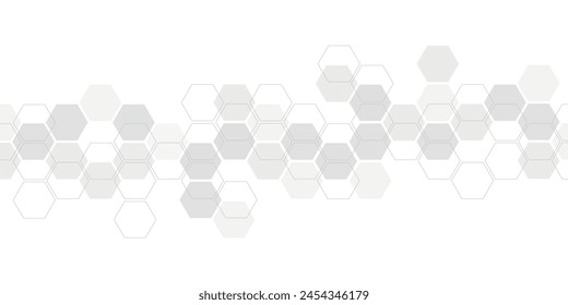 Patrón hexagonal. Fondo monocromo de Vector. Textura de Formas geométricas, hexágonos. Líneas, puntos, celdas, panales.