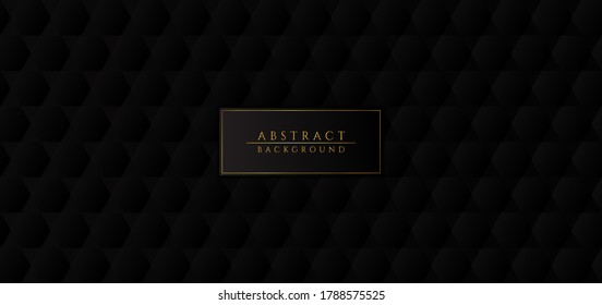 Hexagon pattern wave design black color style abstract background. vector illustration.