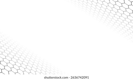 Hexagon Pattern White Background Minimal Abstract Tech Design