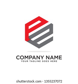 hexagon PE initial logo, modern vector for business and finance logo,clean and clever design