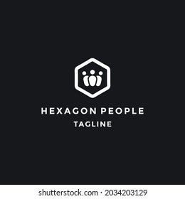 Hexagon people Abstract logo design template