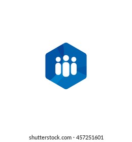 Hexagon People Icon Vector