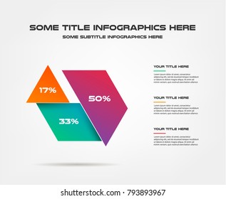 Hexagon percentage infographics  Element chart  graph  diagram and 3 options    parts  processes  timeline  Vector business template for presentation  workflow layout  annual report