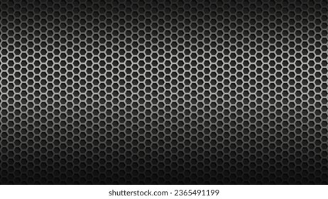 Hexagon perforated metal pattern industrial background vector