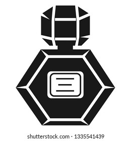 Hexagon perfume bottle icon. Simple illustration of hexagon perfume bottle vector icon for web design isolated on white background