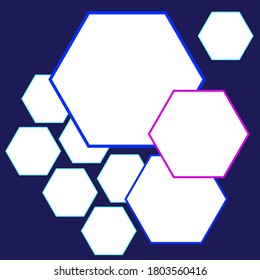 hexagon picture frame vector with extra hexagonal empty frames for text, photo, image. Vector logo, icon, puzzle vector, background, vector shapes