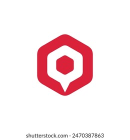 Plantilla de diseño de Vector de logotipo de punto de clavija hexagonal