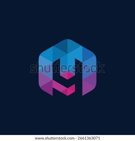 Hexagon Pixel Letter Y Logo Design Vector Template